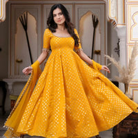 Anarkali  "Anju" - Jaune Safran