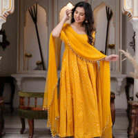 Anarkali  "Anju" - Jaune Safran