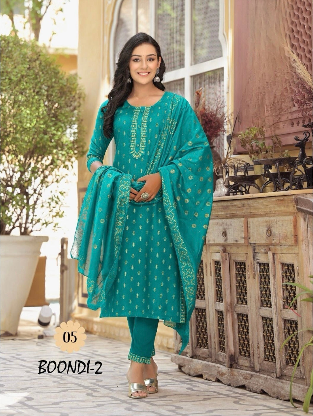 Punjabi "Boondi" - Bleu turquoise