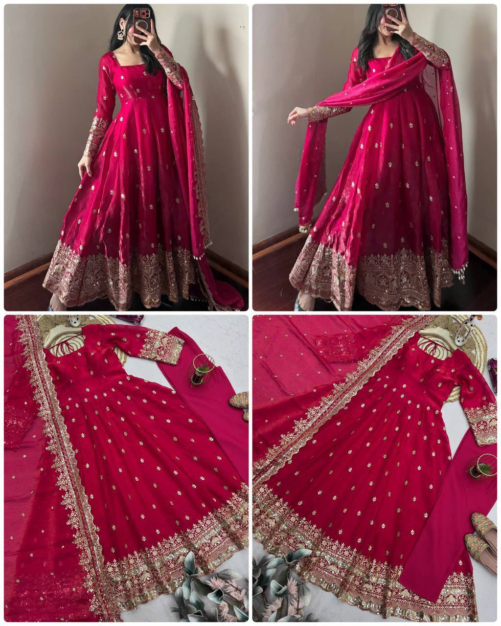 Anarkali/Robe Collection "Indra"  - Rouge