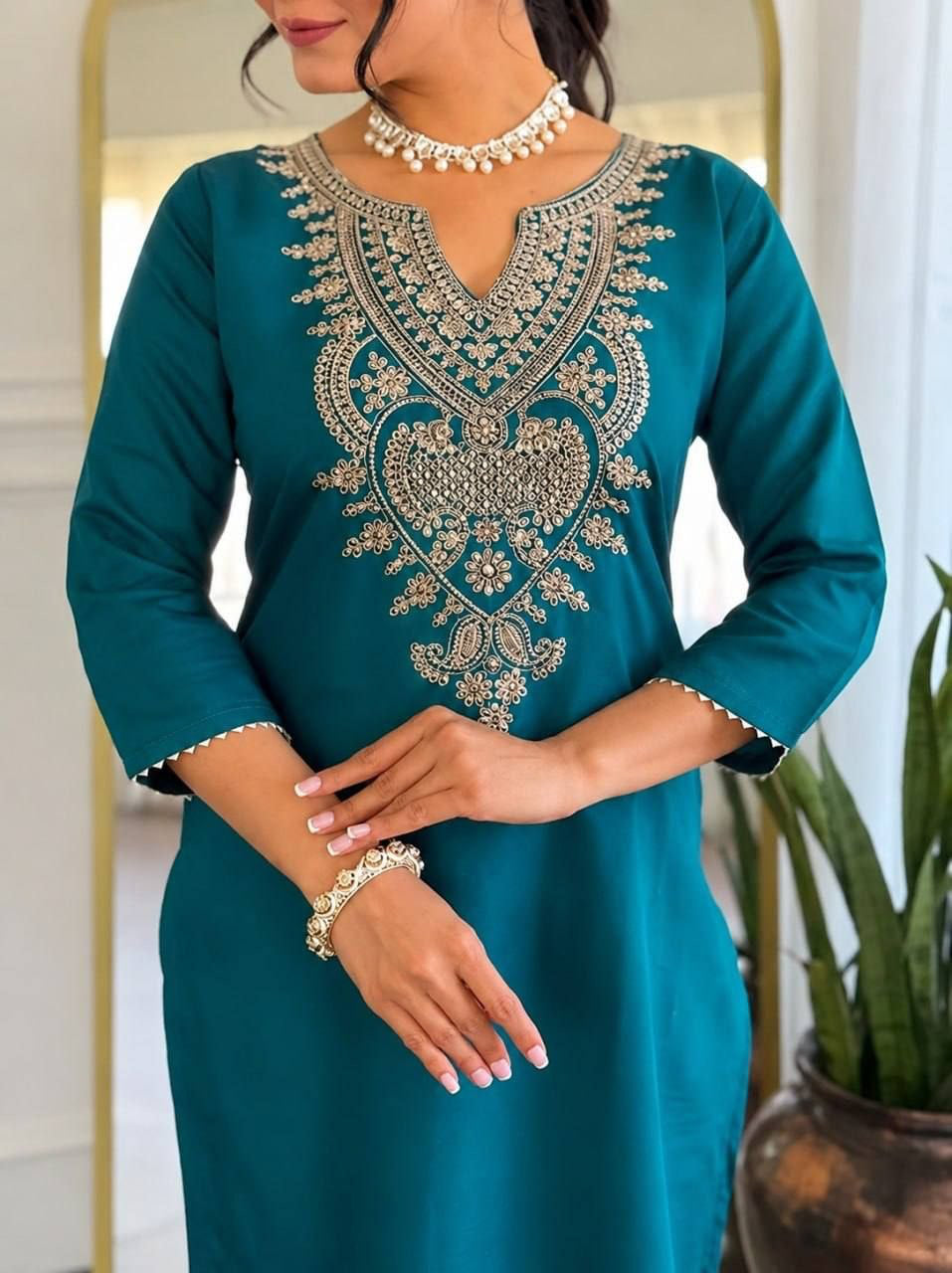 Punjabi "Allya" - Bleu indigo