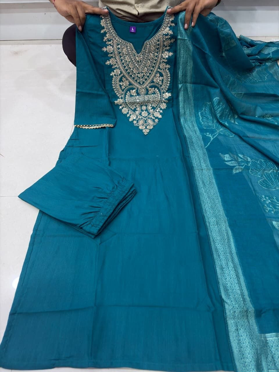 Punjabi "Allya" - Bleu indigo
