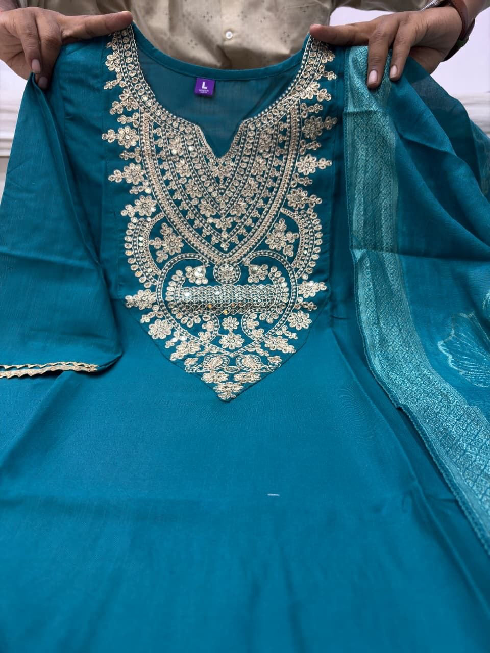 Punjabi "Allya" - Bleu indigo