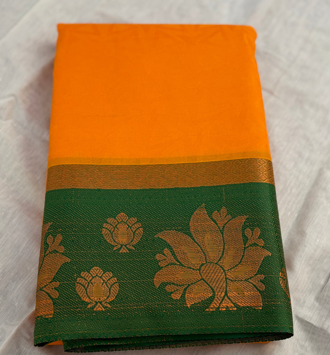 Sari Douneji - Jaune safran/vert