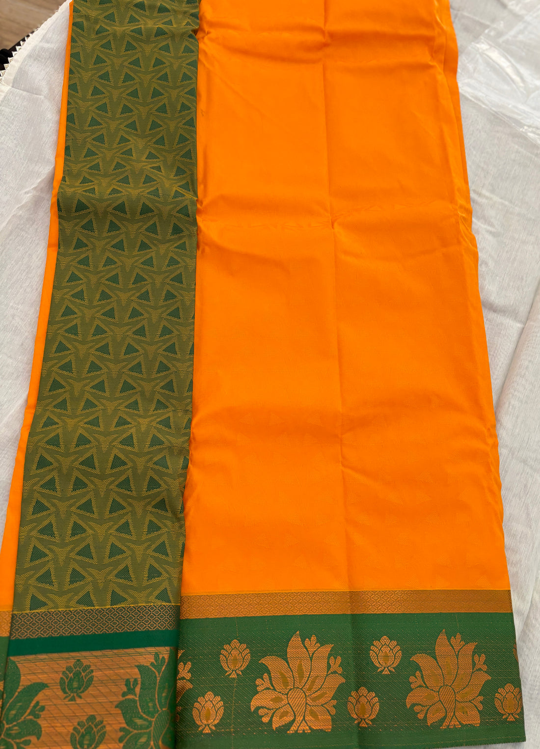 Sari Douneji - Jaune safran/vert