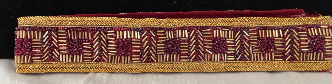 Ceinture sari bordeaux
