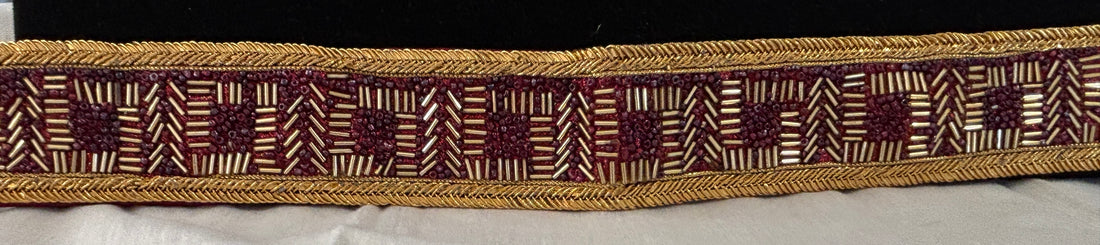 Ceinture sari bordeaux