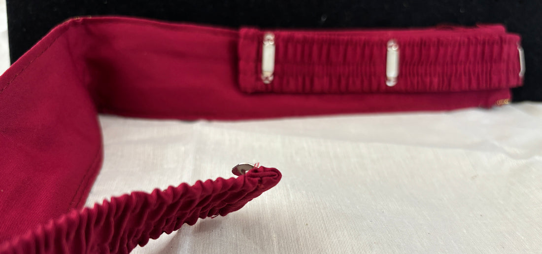 Ceinture sari rouge bordeaux motif 2