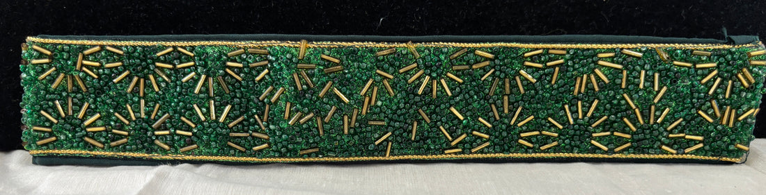 Ceinture sari vert motif 1
