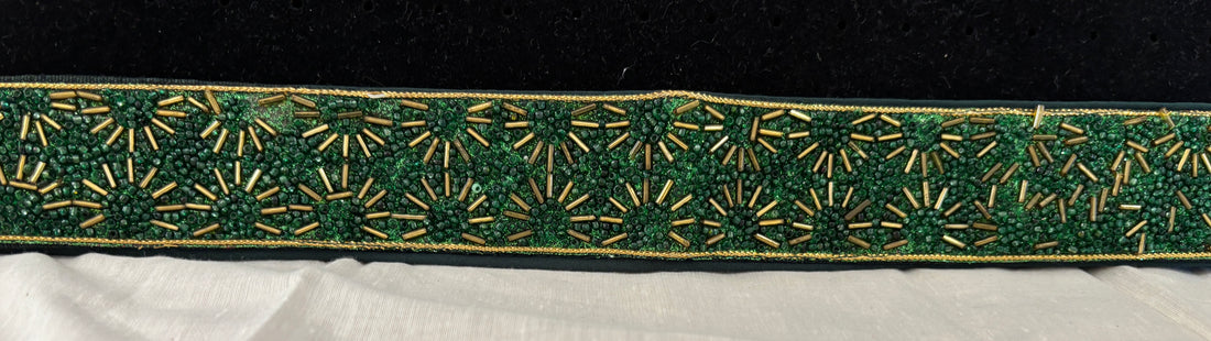 Ceinture sari vert motif 1