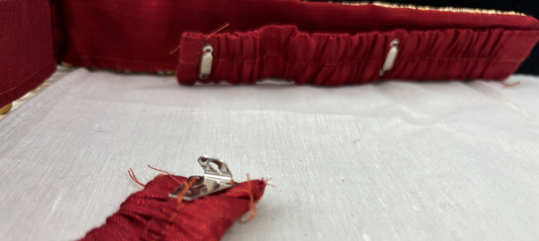 Ceinture sari rouge doré motif 2
