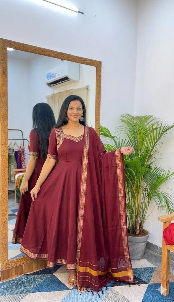 Anarkali/Robe Collection "Seendra"  - Bordeaux