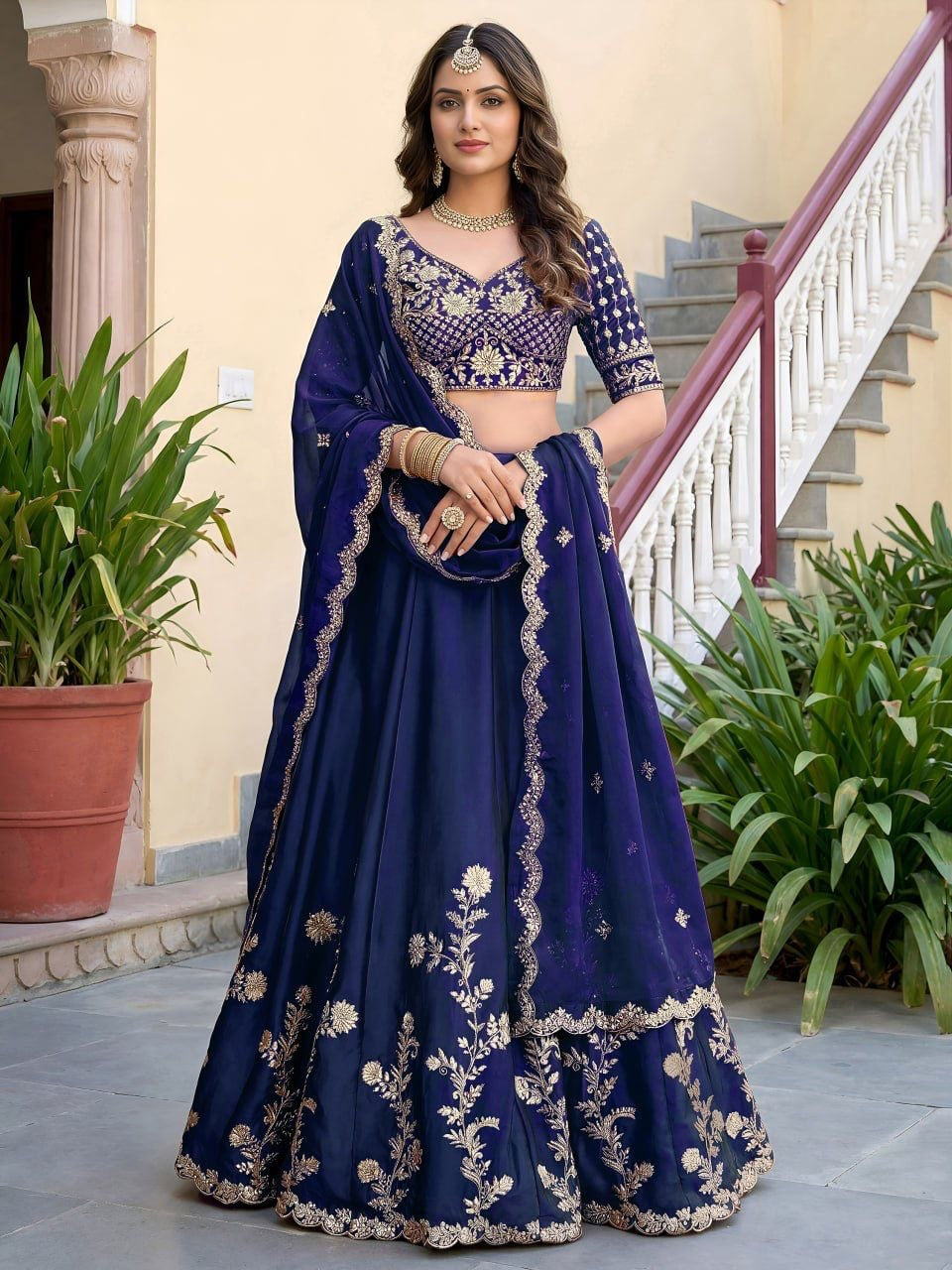 Lehenga collection "Dipriya" - Bleu marine