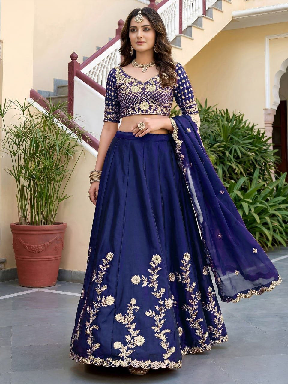 Lehenga collection "Dipriya" - Bleu marine