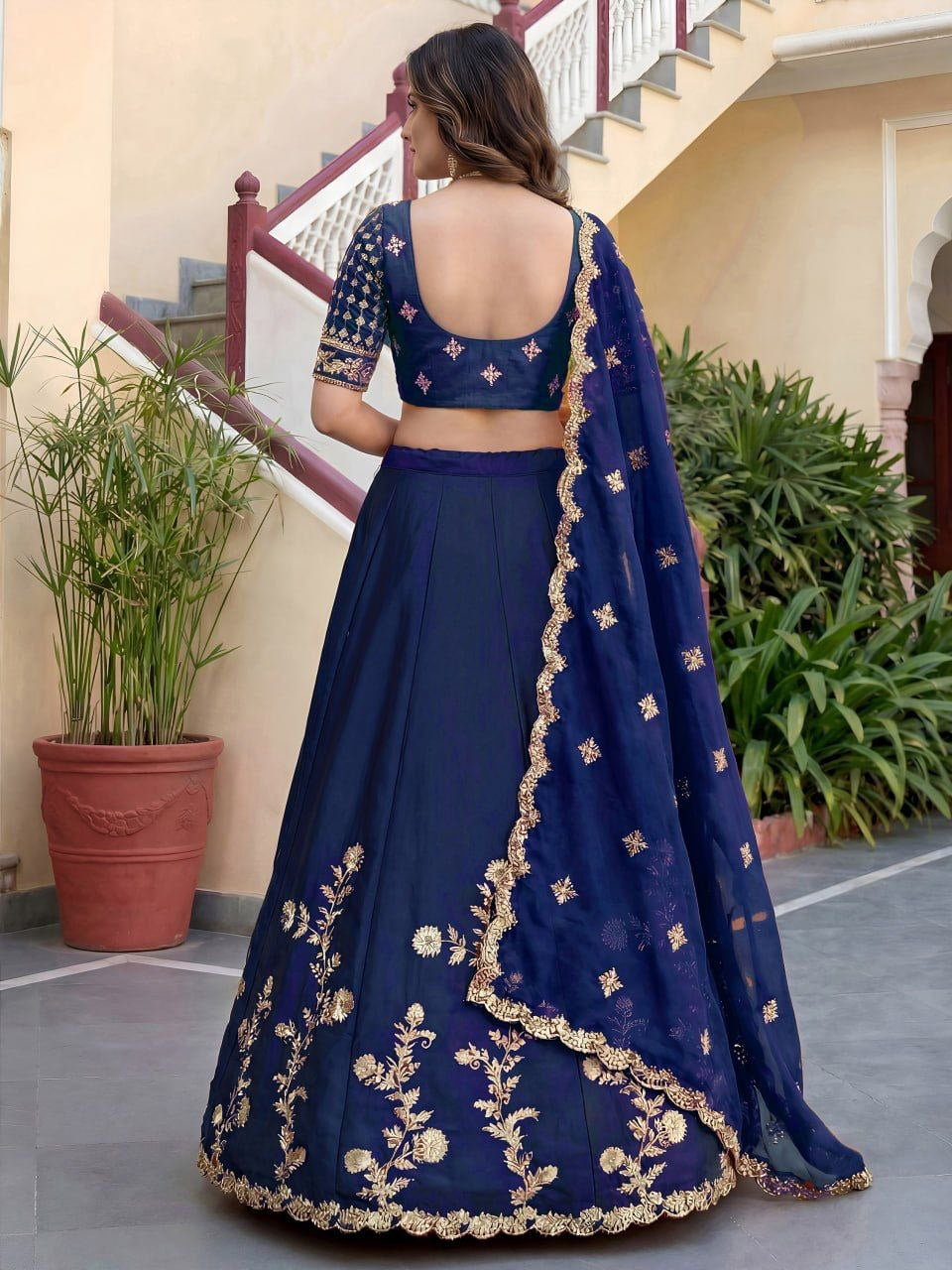 Lehenga collection "Dipriya" - Bleu marine
