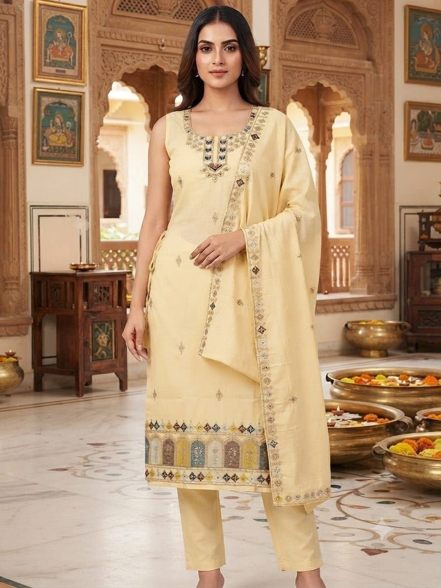 Punjabi "Amaya" - Blanc cassé