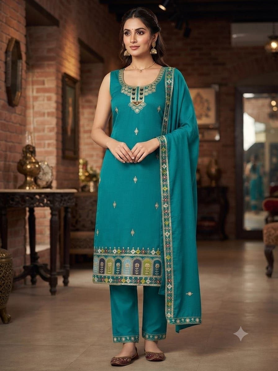 Punjabi "Amaya" - Bleu turquoise