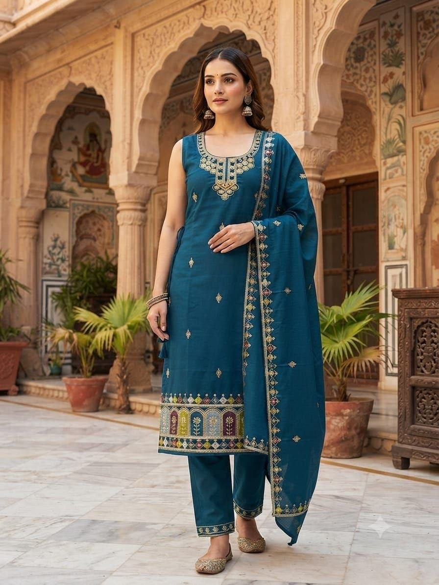Punjabi "Amaya" - Bleu canard