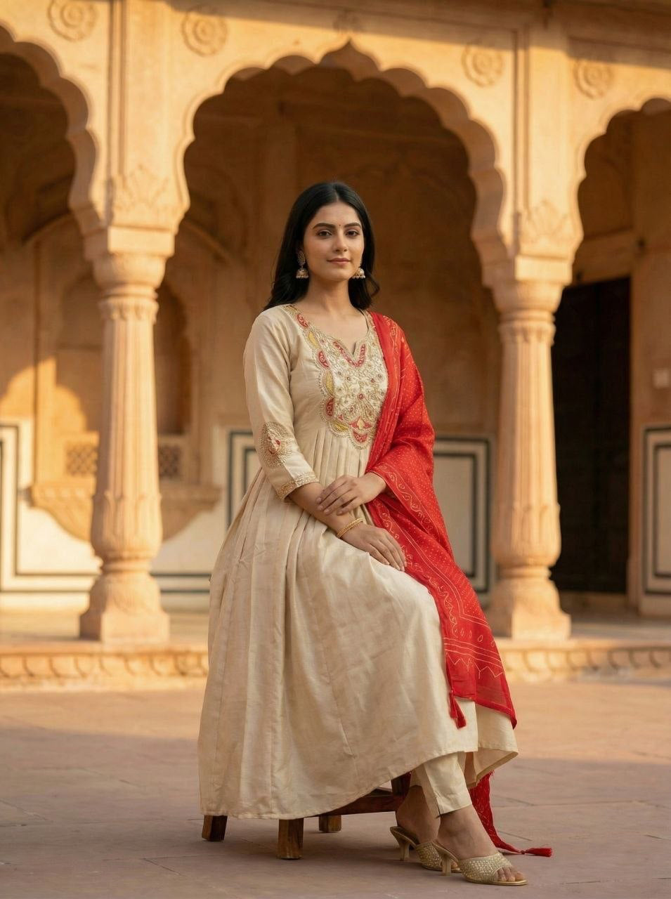 Anarkali Collection "Nythia" - Beige crème