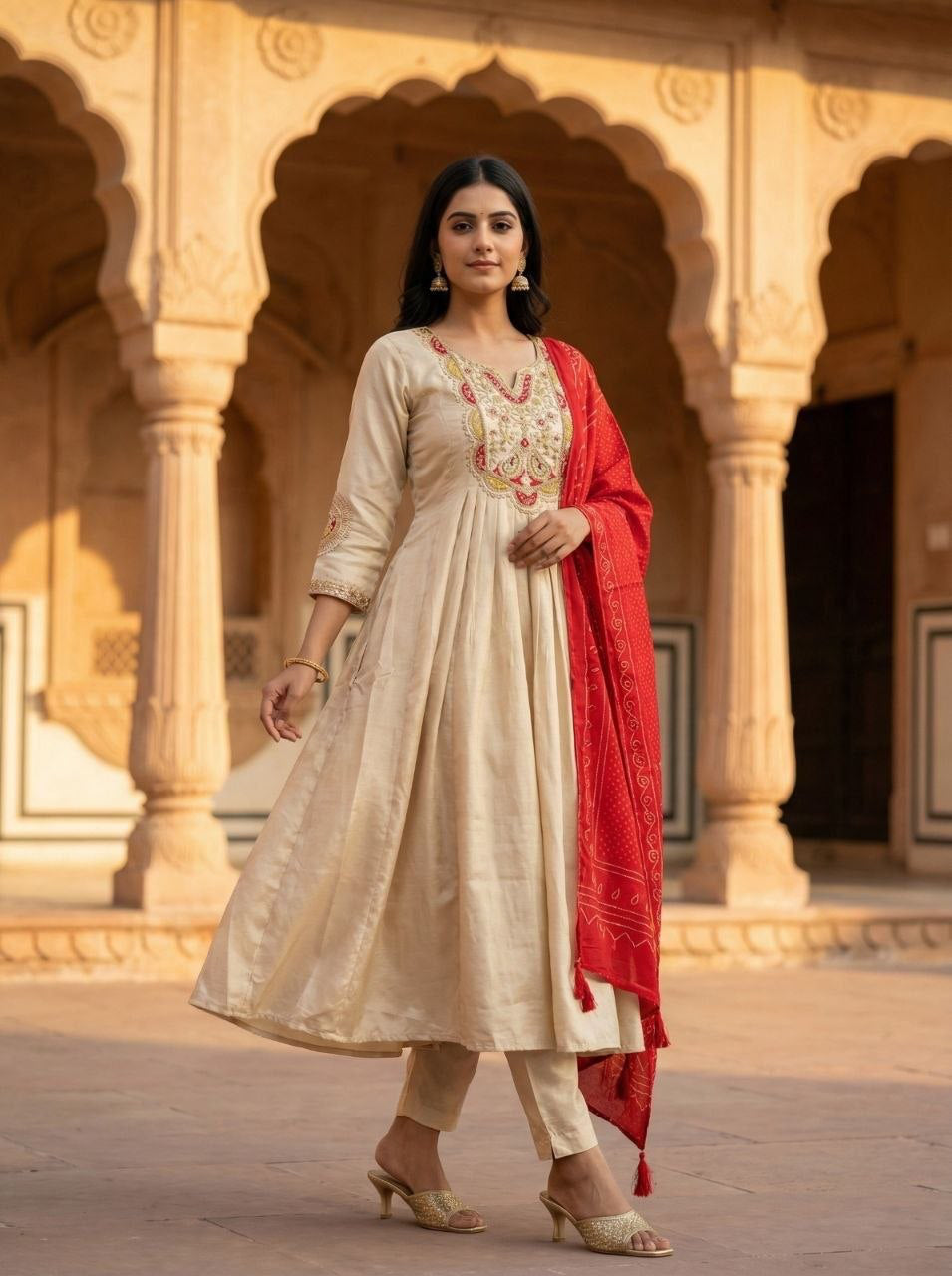 Anarkali Collection "Nythia" - Beige crème