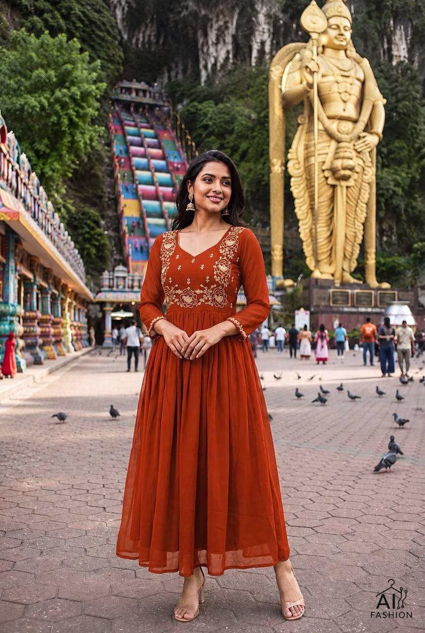 Anarkali/Robe Collection "Tina" - Orange