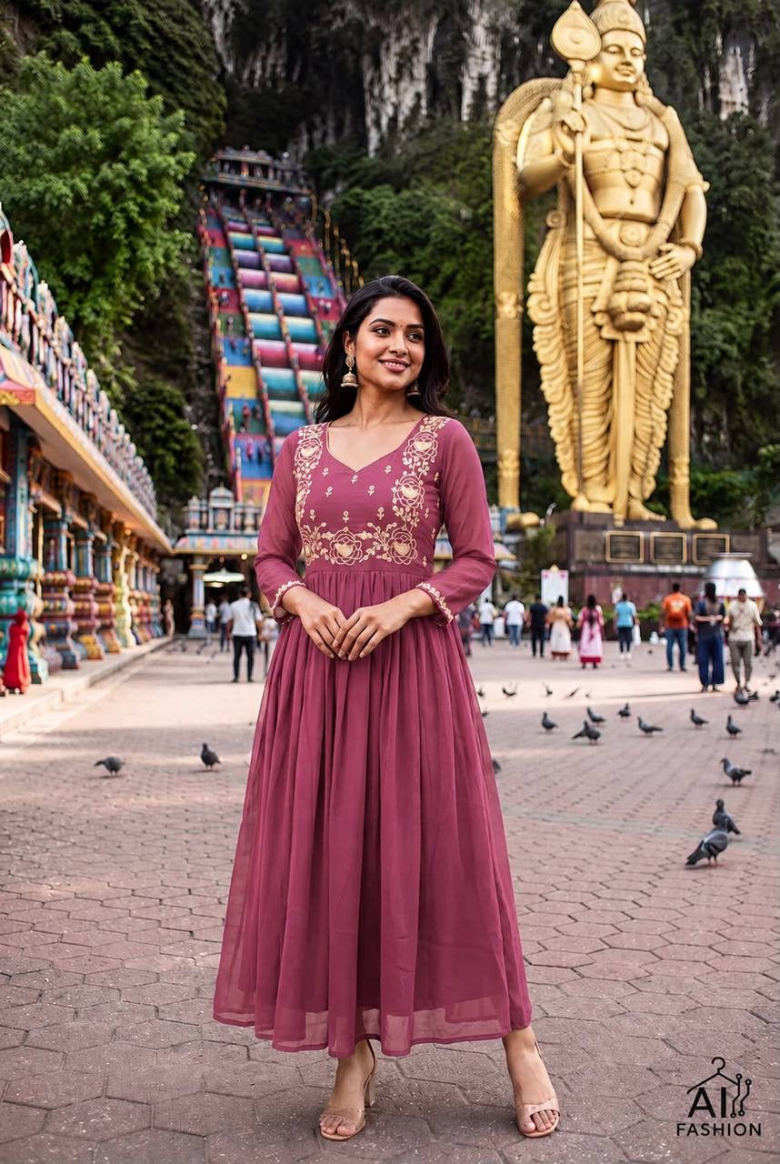 Anarkali/Robe Collection "Tina" - Rose