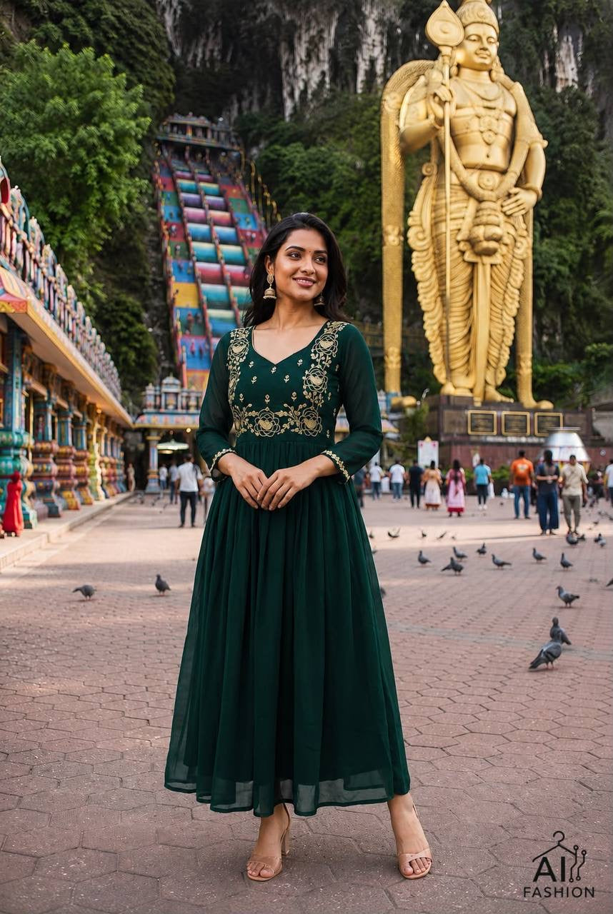 Anarkali/Robe Collection "Tina" - Vert