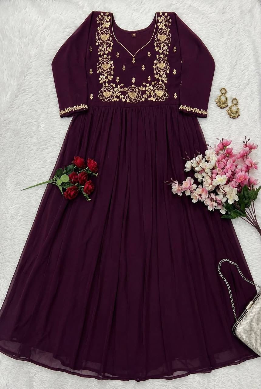 Anarkali/Robe Collection "Tina" - Prune