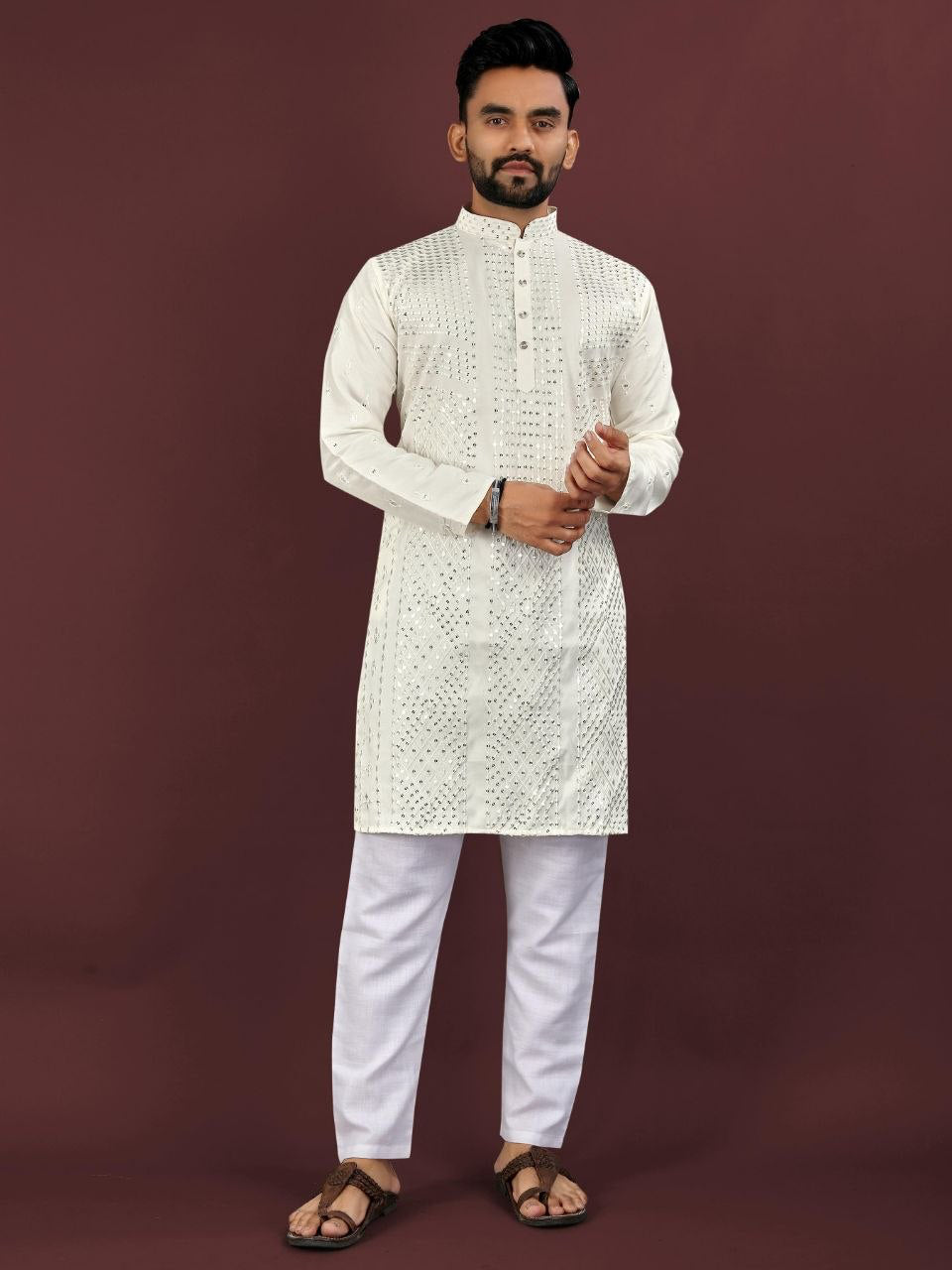 Kurta "Sharuk" - Blanc cassé