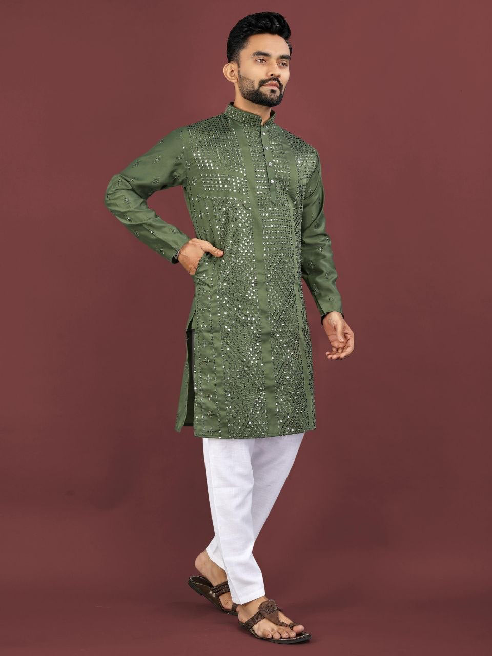 Kurta "Sharuk" - Vert olive