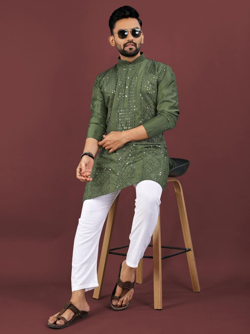 Kurta "Sharuk" - Vert olive