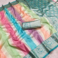 Sari "Rainbow" - Bleu vert