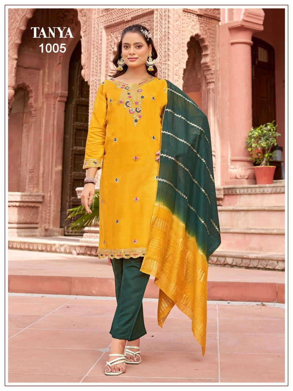Punjabi "Tanya" - Jaune/vert