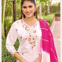 Punjabi "Tanya" - Blanc/rose