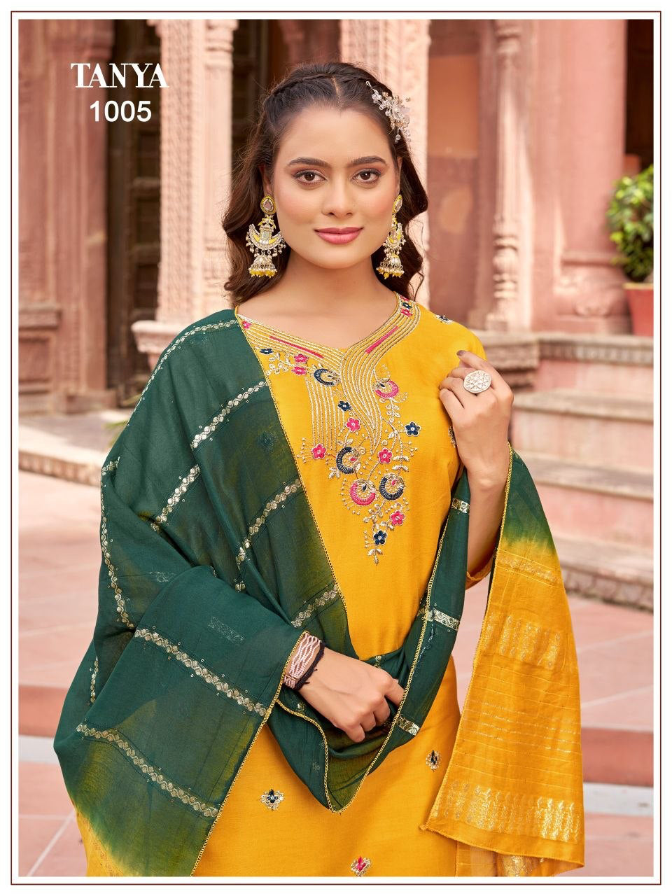 Punjabi "Tanya" - Jaune/vert