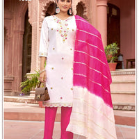 Punjabi "Tanya" - Blanc/rose