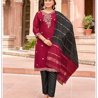 Punjabi "Tanya" - Bordeaux/noir