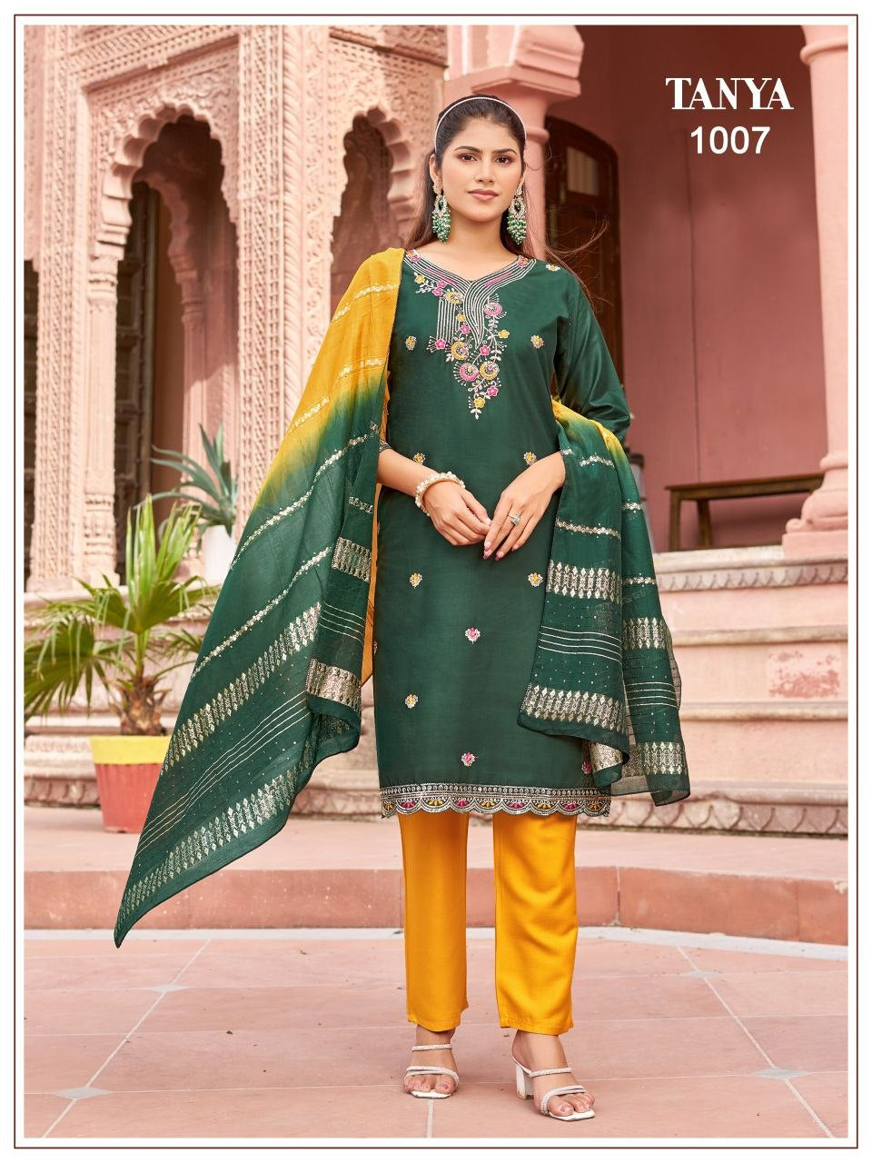 Punjabi "Tanya" - Vert/jaune