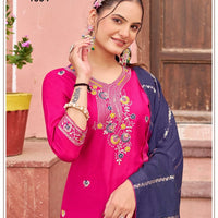 Punjabi "Tanya" - Rose/bleu