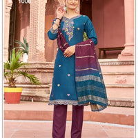 Punjabi "Tanya" - Bleu/prune