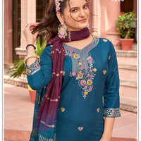 Punjabi "Tanya" - Bleu/prune