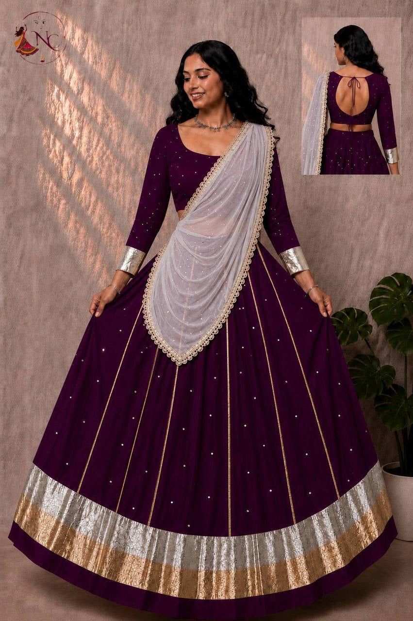 Lehenga Collection "Jumkhadi" - Prune