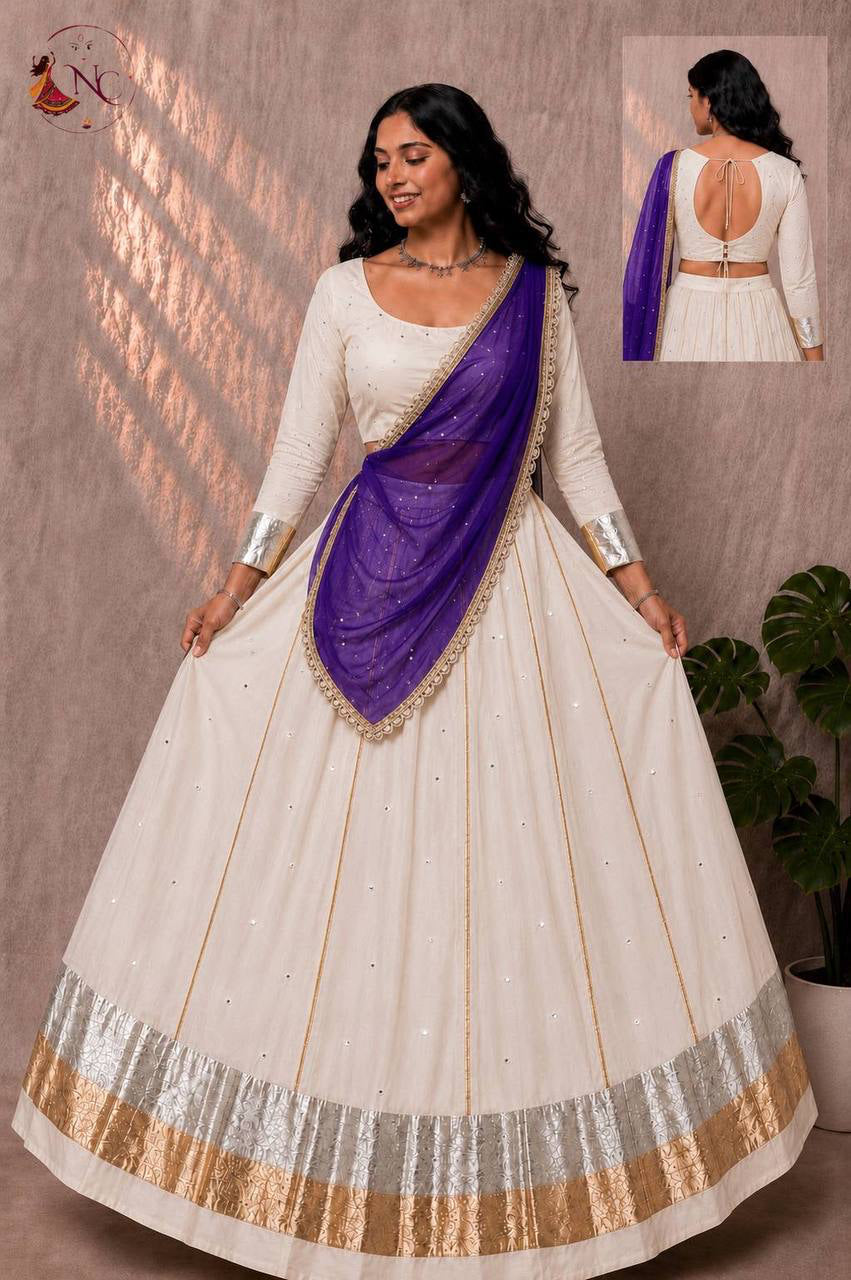 Lehenga Collection "Jumkhadi" - Blanc