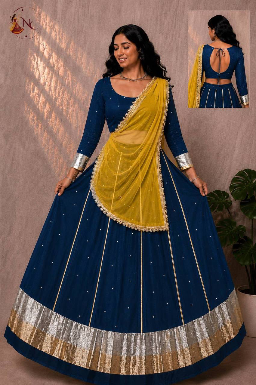 Lehenga Collection "Jumkhadi" - Bleu