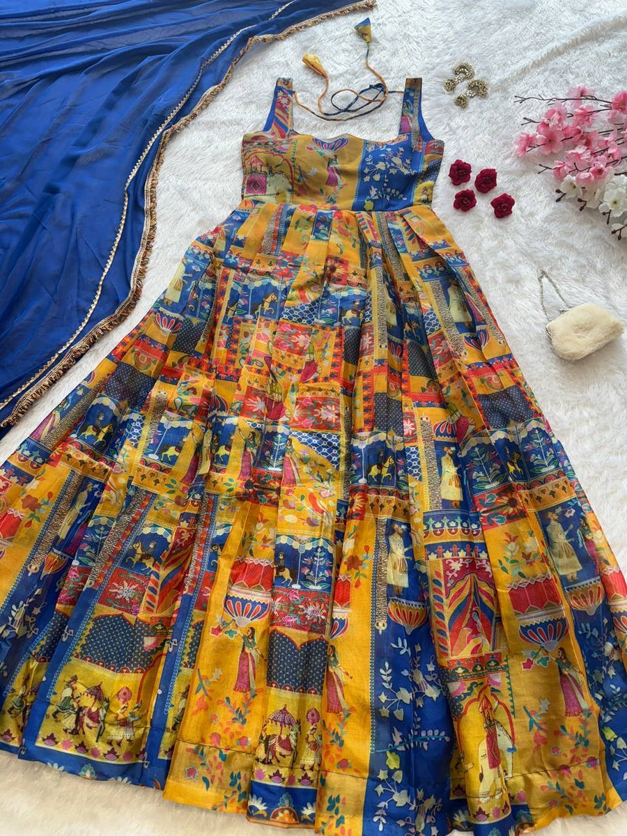 Anarkali Collection "Indira" - Bleu