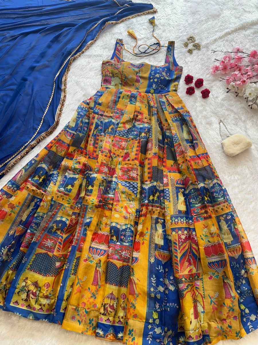 Anarkali Collection "Indira" - Bleu