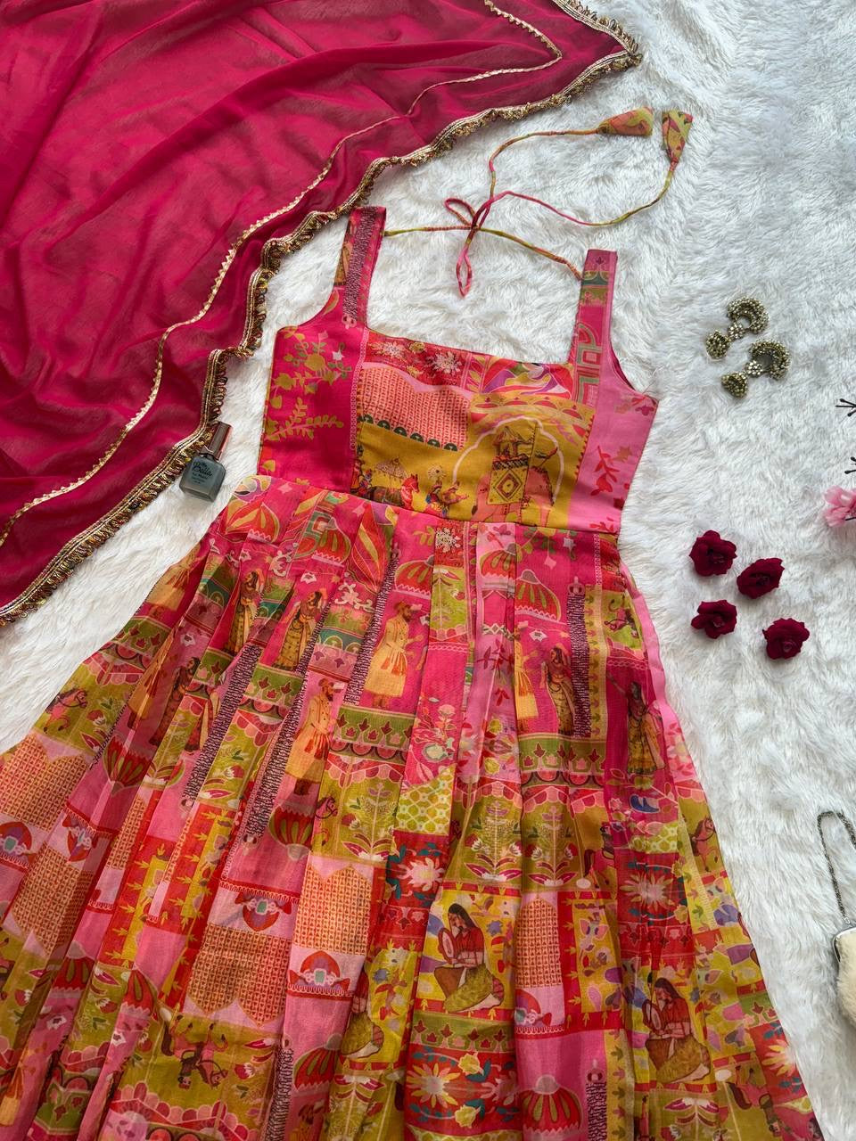 Anarkali Collection "Indira" - Rose