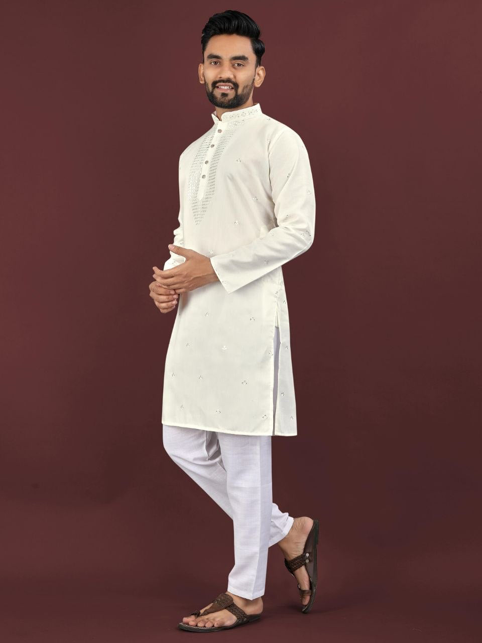 Kurta "Kumaran" - Blanc cassé crème