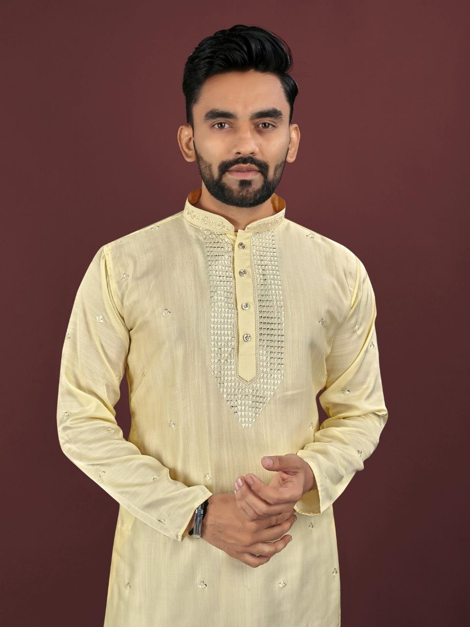 Kurta "Kumaran" - Jaune paille