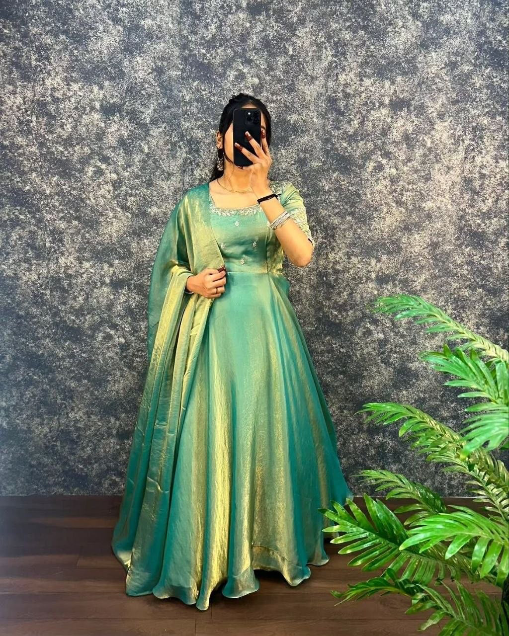 Anarkali  "Kalki" - Vert pistache